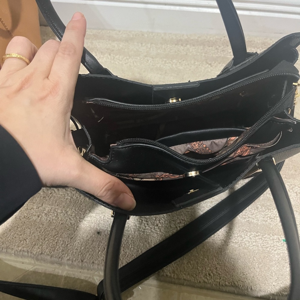 Black and gold crossbody bag